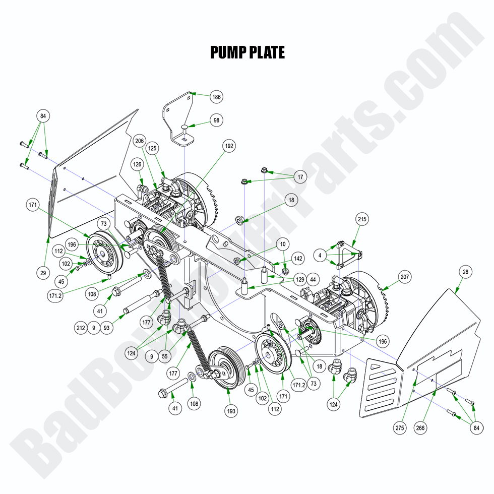 2996 - Bad Boy Mower Parts Lookup > 2022 > Renegade - Diesel > Pump Plate